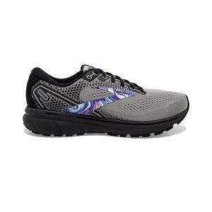 Brooks Ghost 14 Mens Road Running Shoes Grey/Black/Purple | USA-FJN342901